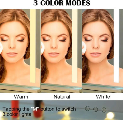 Verlichte make-up spiegel met inklapbaar ontwerp – Compact en praktisch