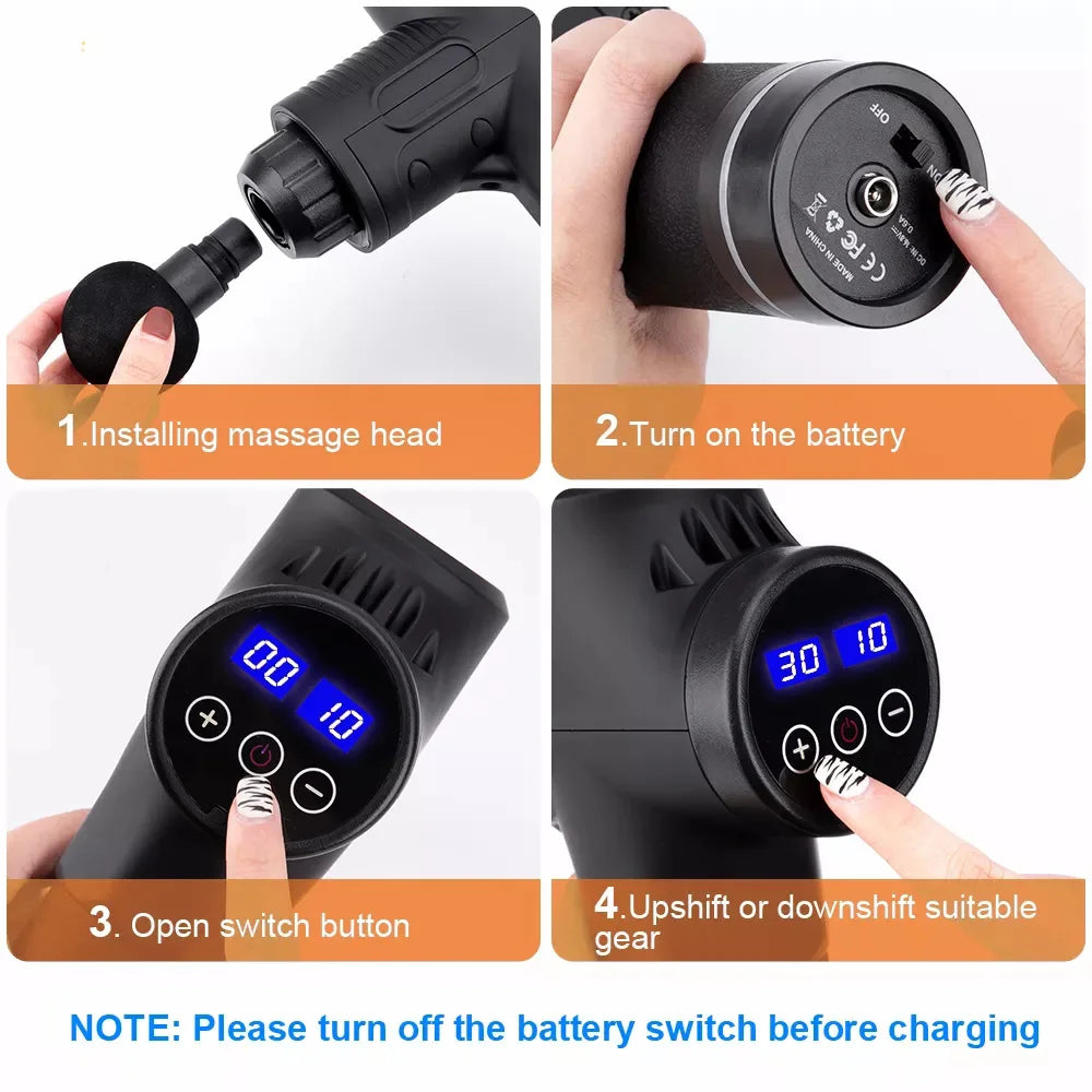 Massage gun met zachte kop – Ideaal voor gevoelige zones