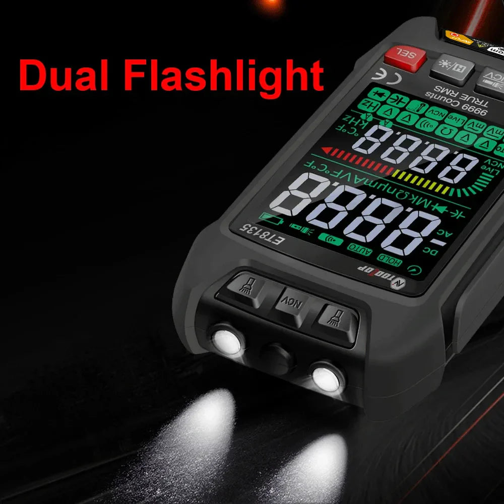 Multimeter met achtergrondverlichting voor slecht licht