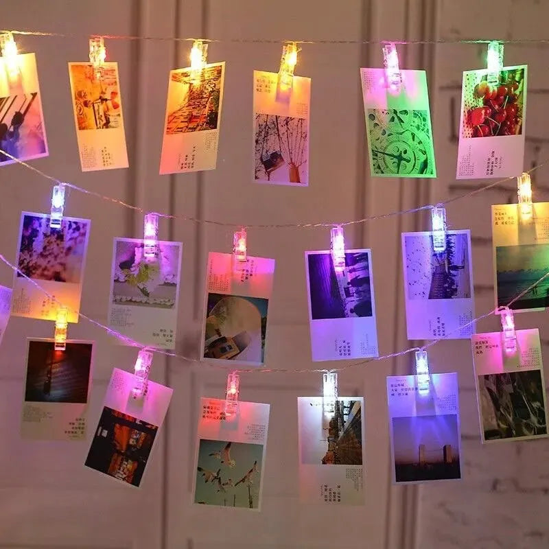 Lichtslinger met knijpers – Hang foto’s of kaartjes op