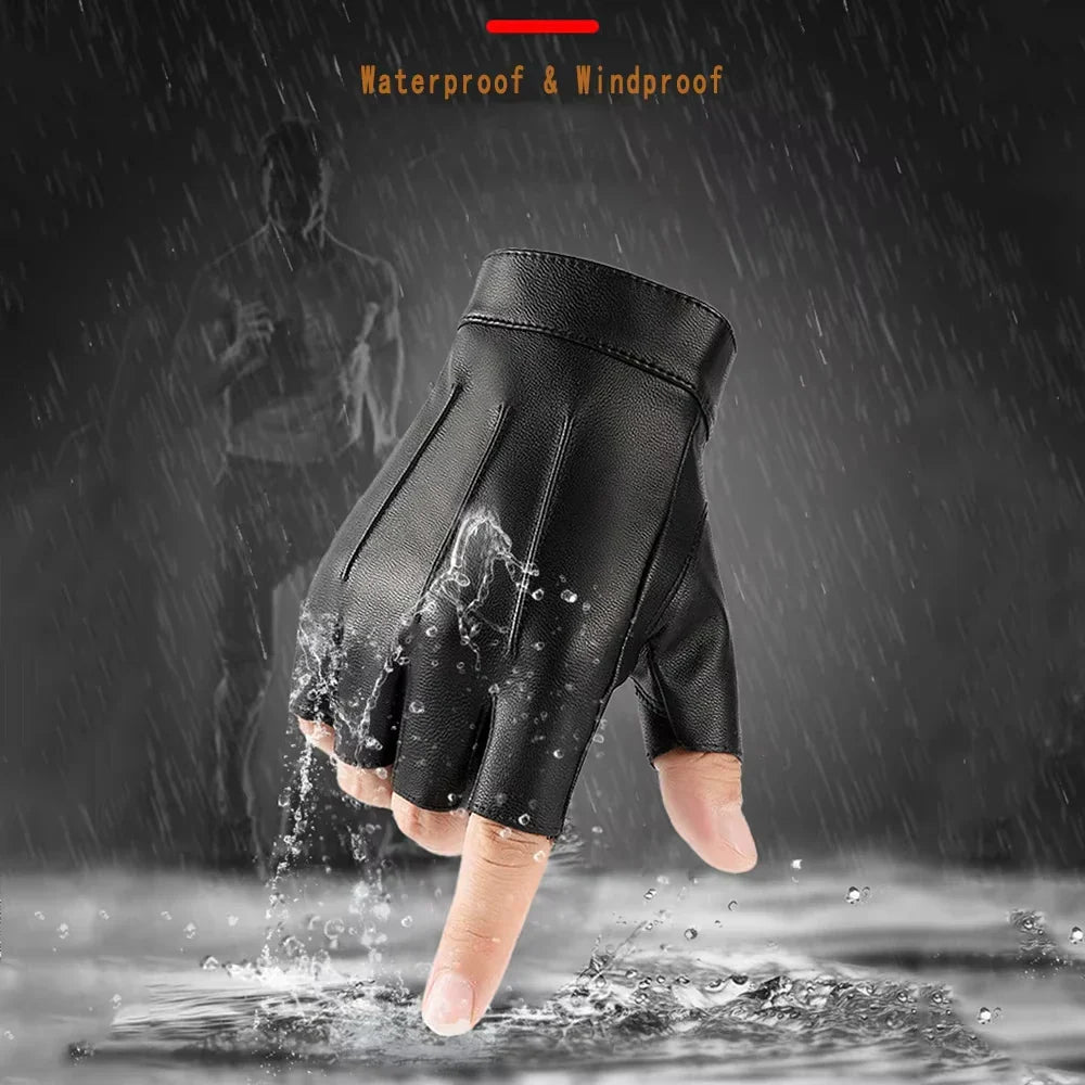 Koudebestendige leren handschoenen voor heren