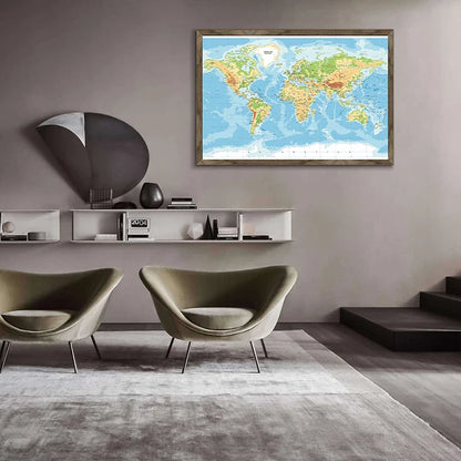 Wanddecoratie wereldkaart in Scandinavische stijl