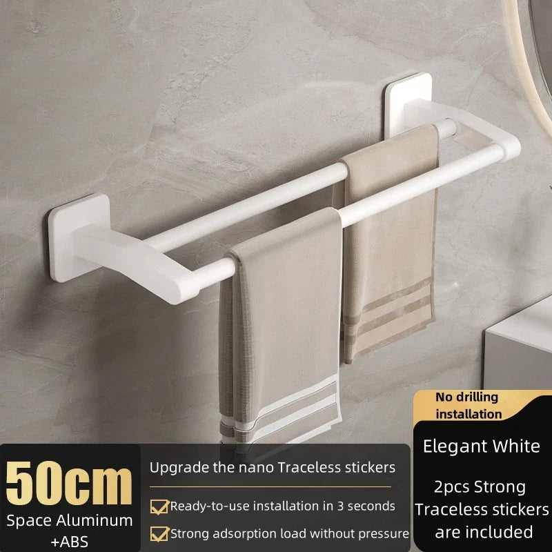 Wit handdoekenrek met minimalistisch frame – Eenvoudig en strak