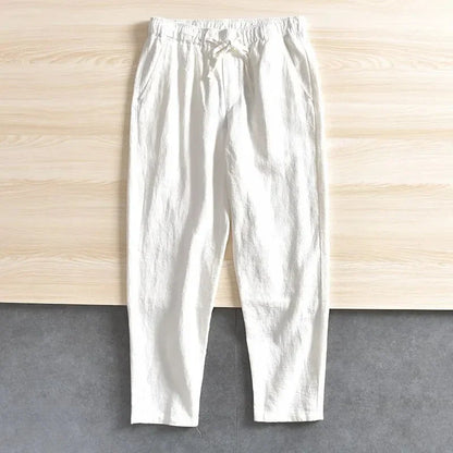 Linnen broek mannen met geruite structuur – Unieke look