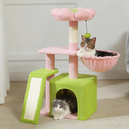 Hoge kattenpaal met veel verdiepingen – Klimmen en uitrusten