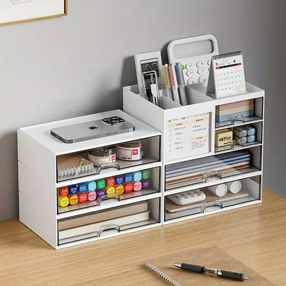 Praktische desk organization voor kleine bureaus
