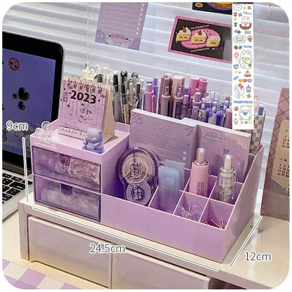 Transparante desk organization box met deksel