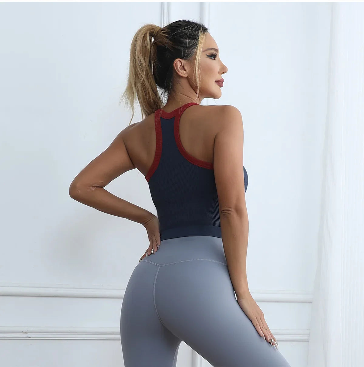 Zachte yoga legging en top met stretch