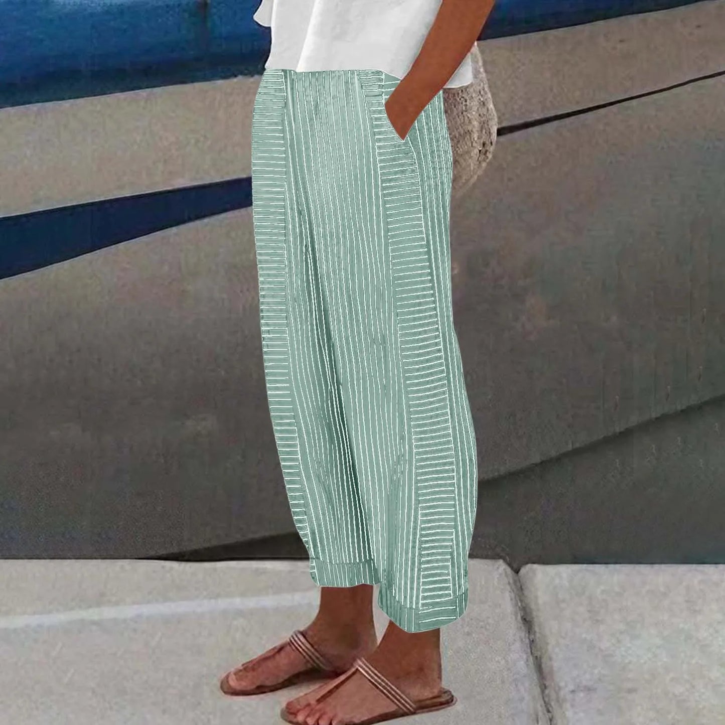 H&M linnen broek dames in zachte pastels – Voor een vrouwelijke look