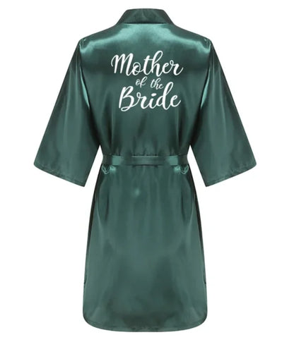 Ochtendjas dames zomer - Elegante zijde met gouden opdruk voor bruiloft