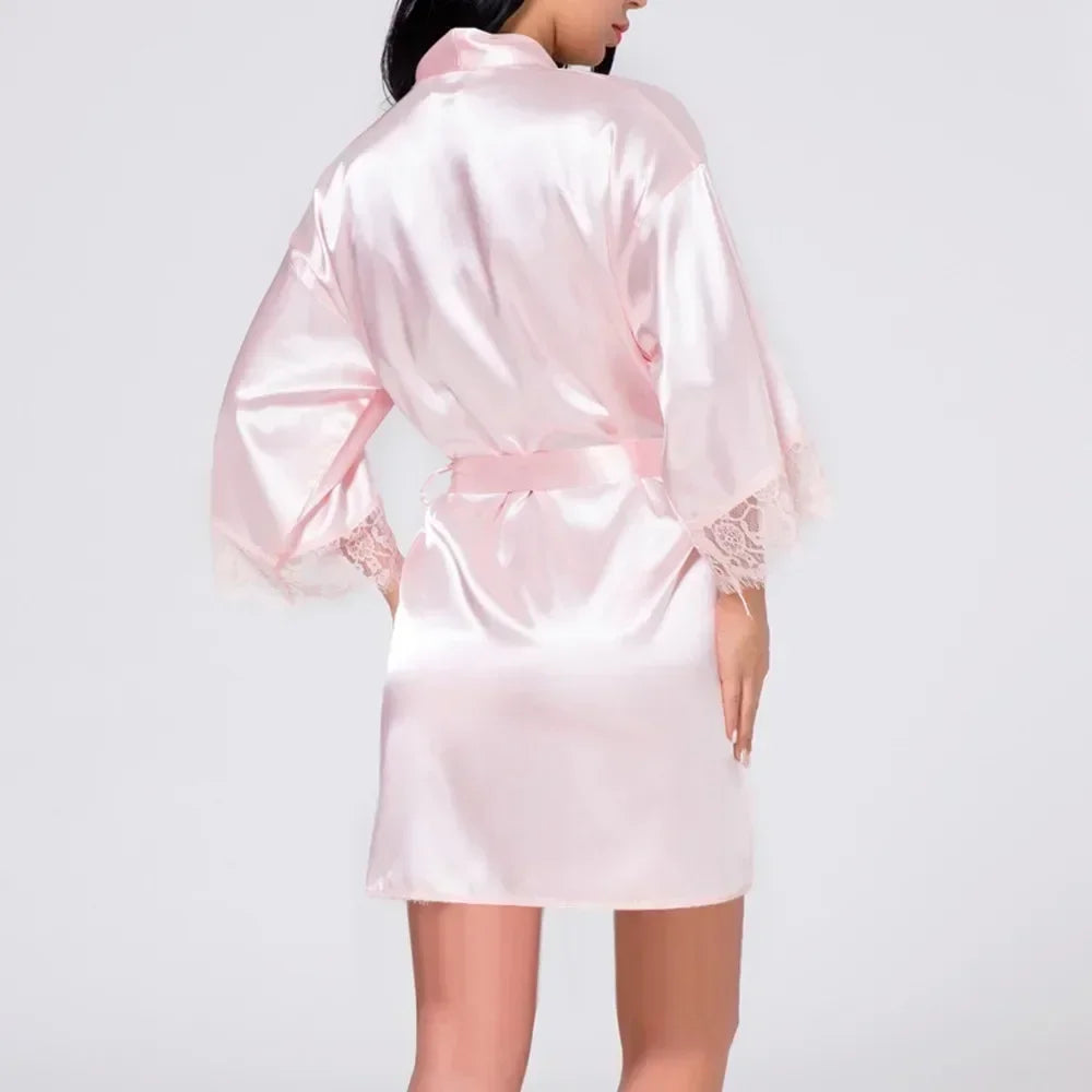 Ochtendjas dames zwart - Elegante zijde voor een ontspannen ochtend
