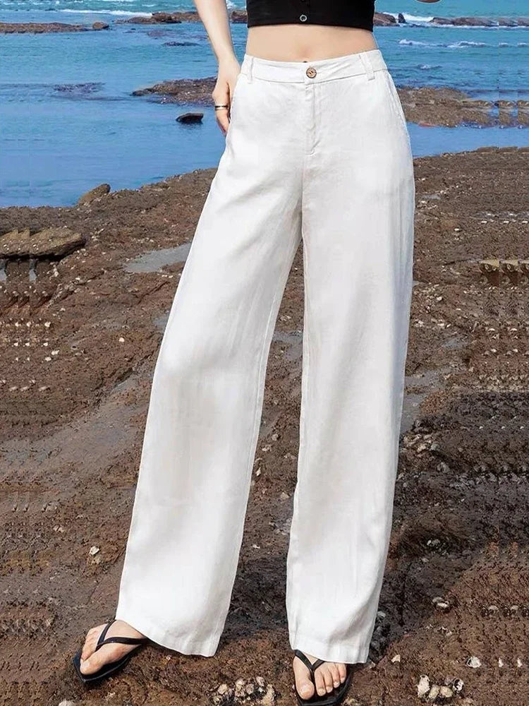 C&A linnen broek dames met brede pijpen – Luchtig en comfortabel