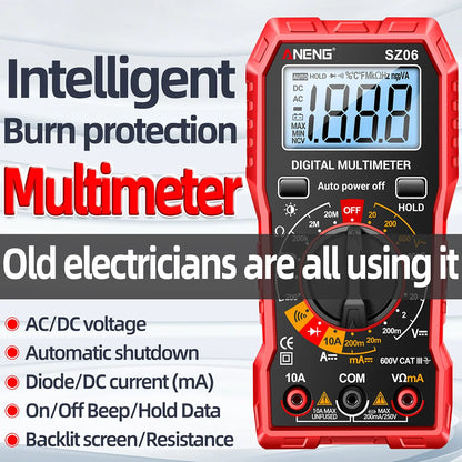 Multimeter met CAT II beveiligingsnorm