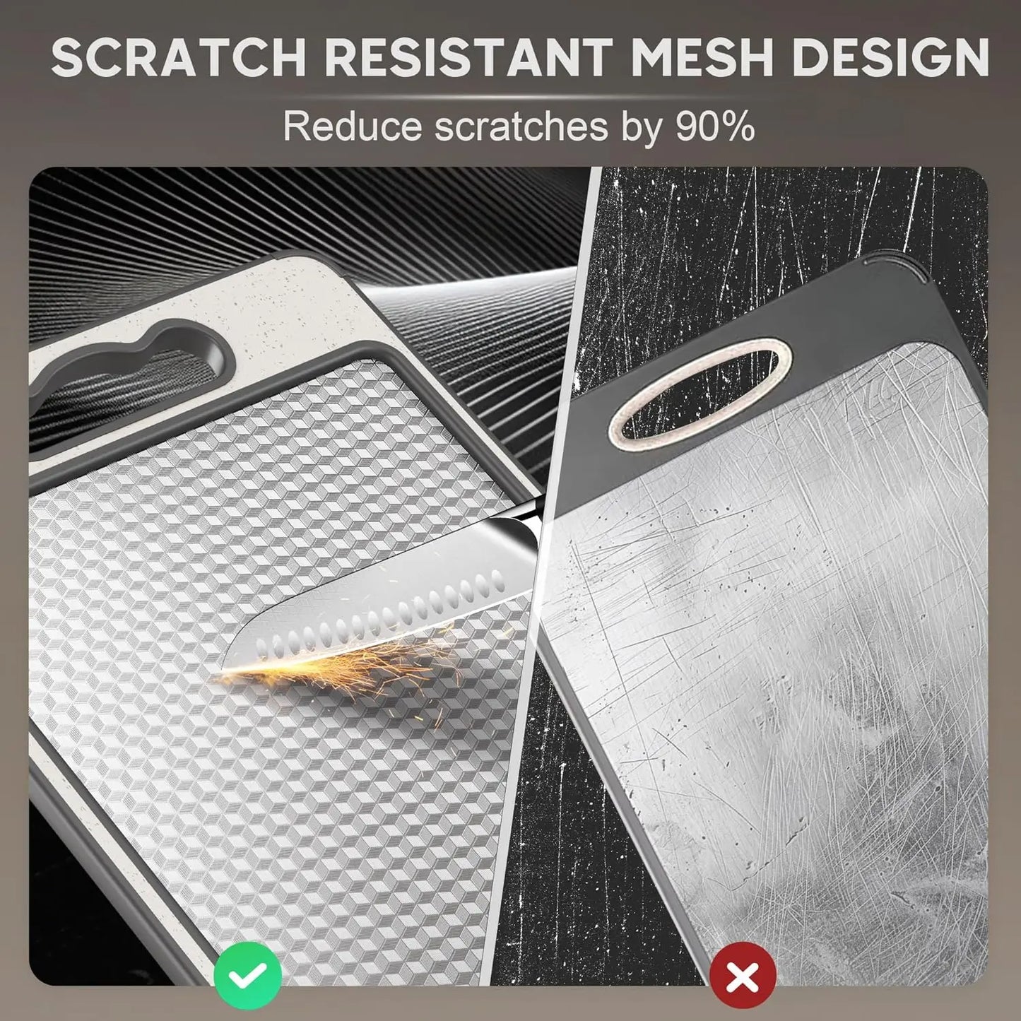 Snijplank met magnetisch mesrek