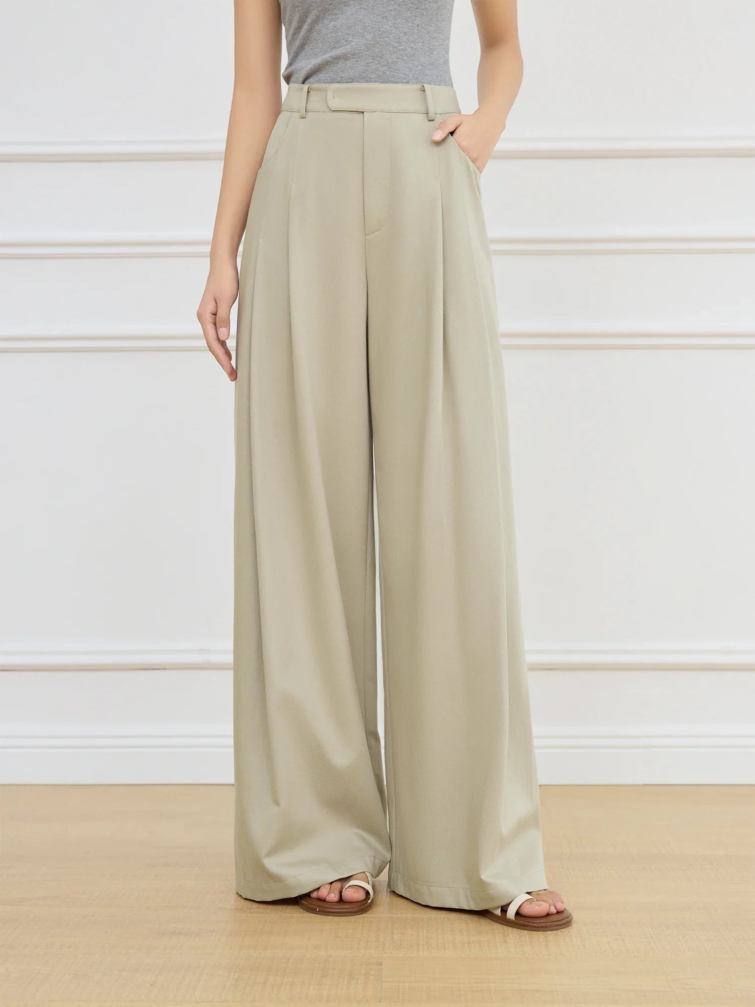 H&M linnen broek dames met rechte pijpen – Minimalistisch design