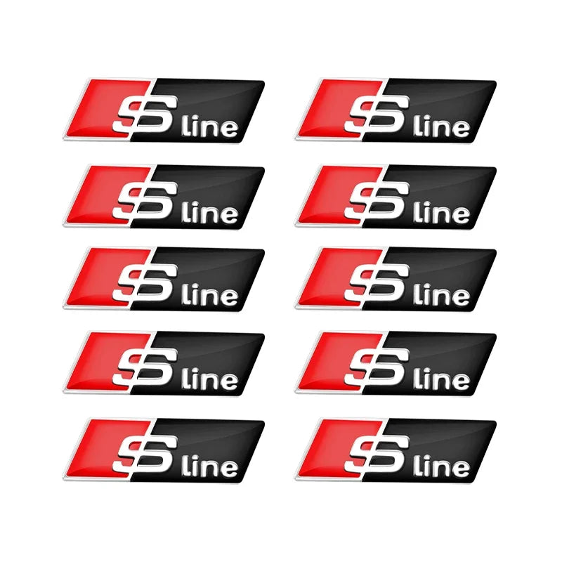 auto stickers - stijlvolle RS Line metal stickers voor sportieve uitstraling
