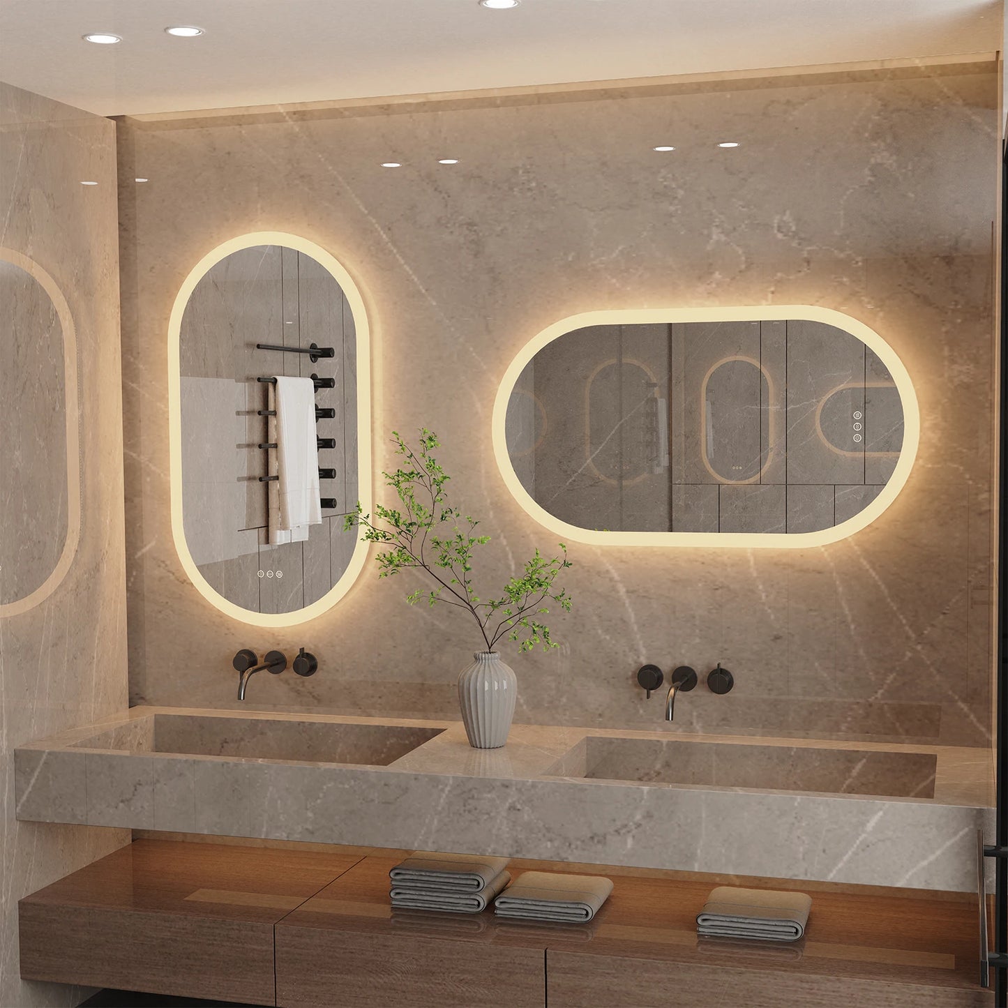 Grote verlichte spiegel voor badkamers – Luxe en helder