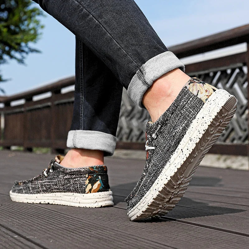 Zomerse heren schoenen van ademend canvas