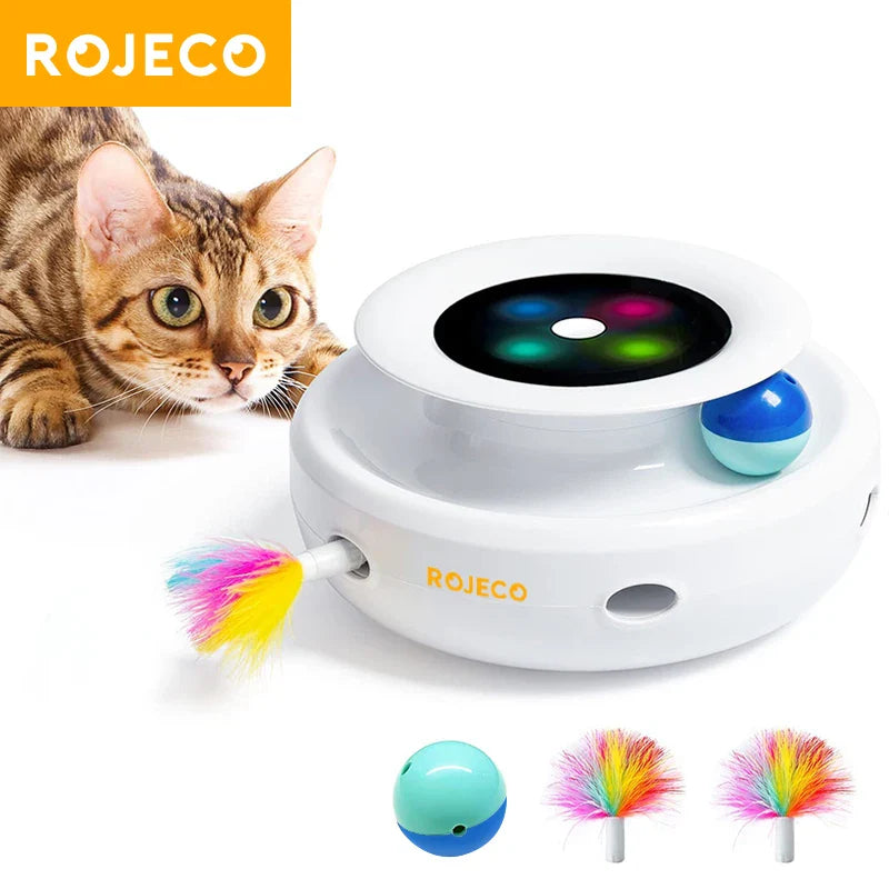 Pluche kattenspeelgoed met veertjes – Schattig en uitdagend