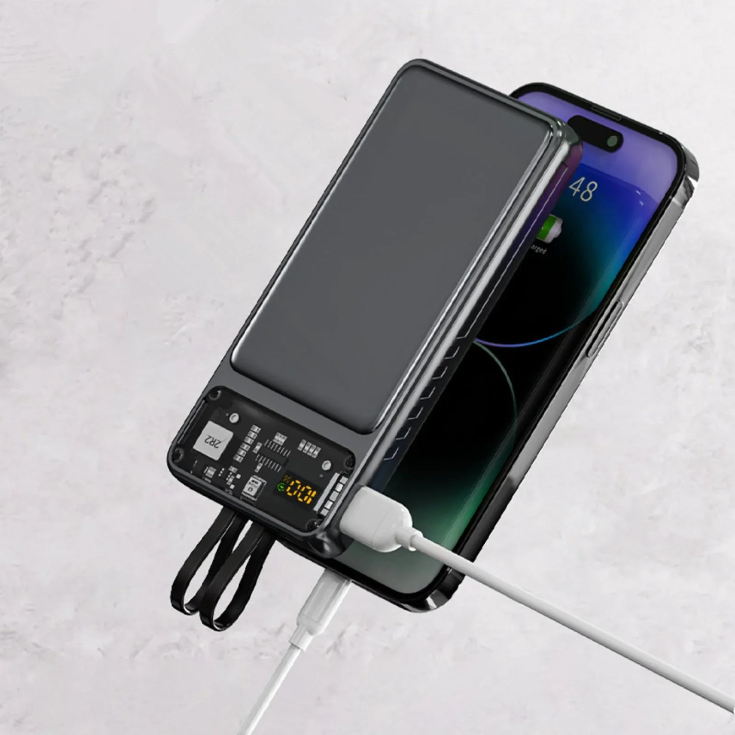 Draadloze powerbank met LED-scherm