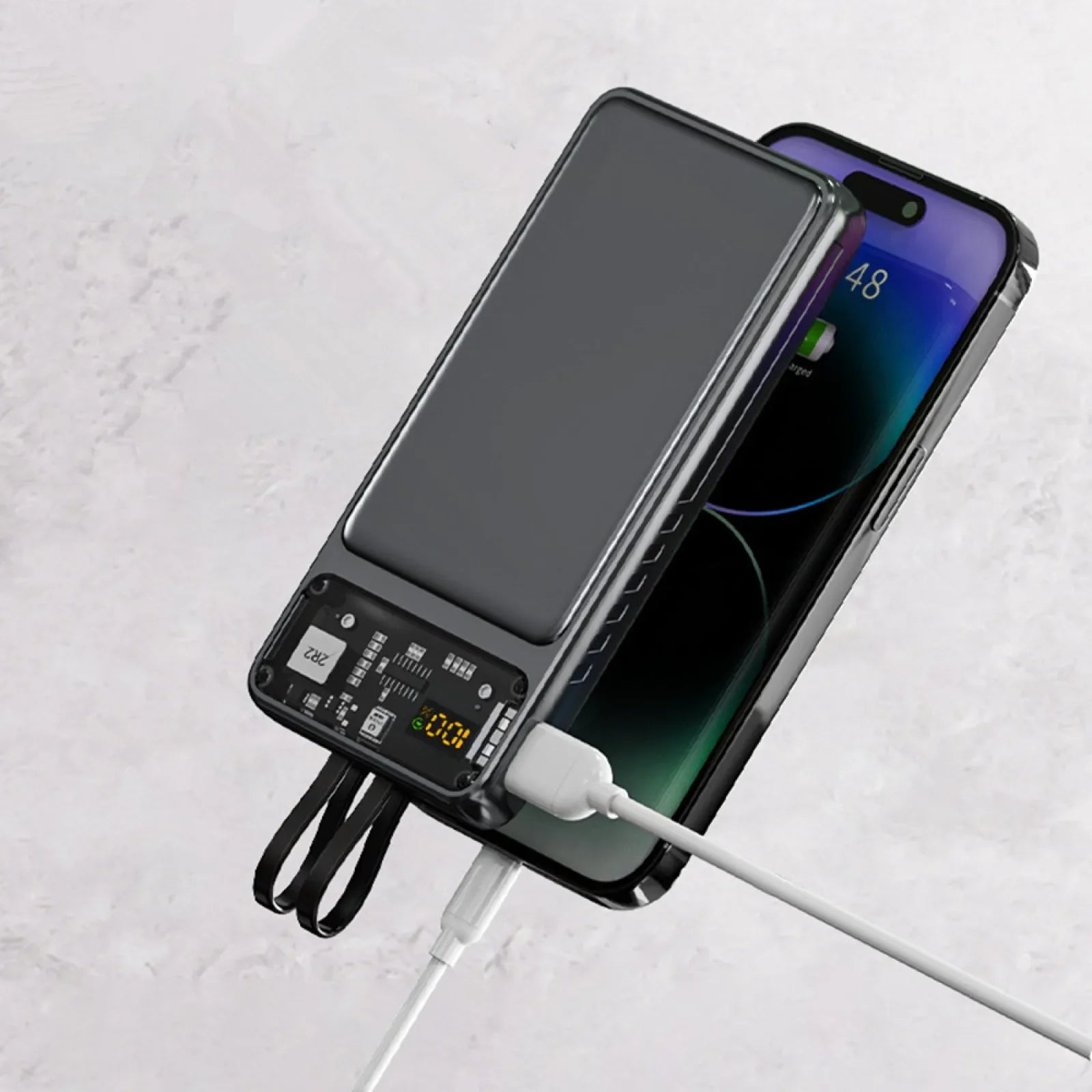 Draadloze powerbank met LED-scherm