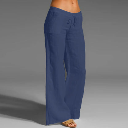 H&M linnen broek dames in zachtroze – Zomers en fris