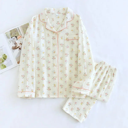 Dames pyjama met brede manchetten