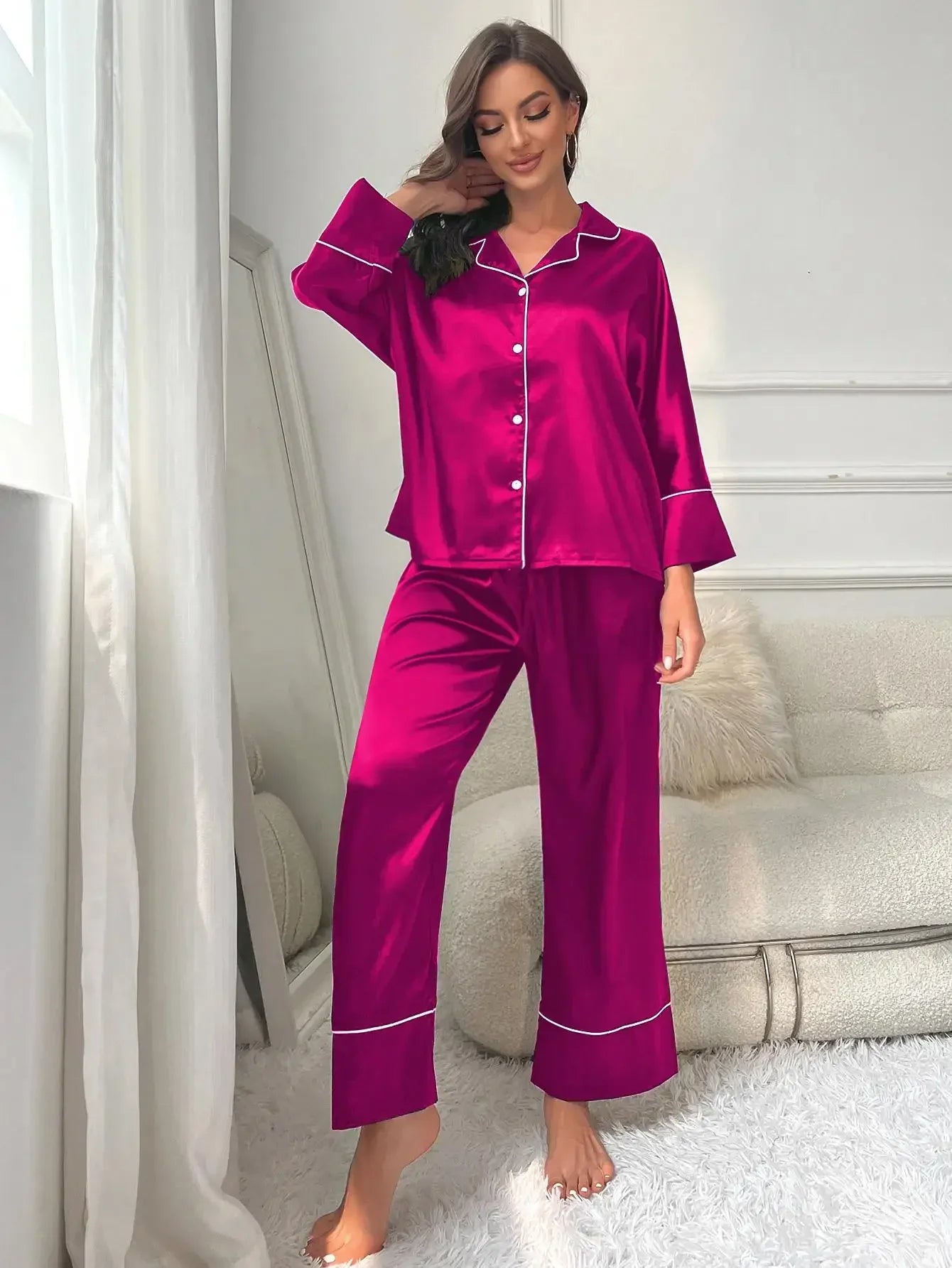 Dames pyjama winter met extra dikke stof