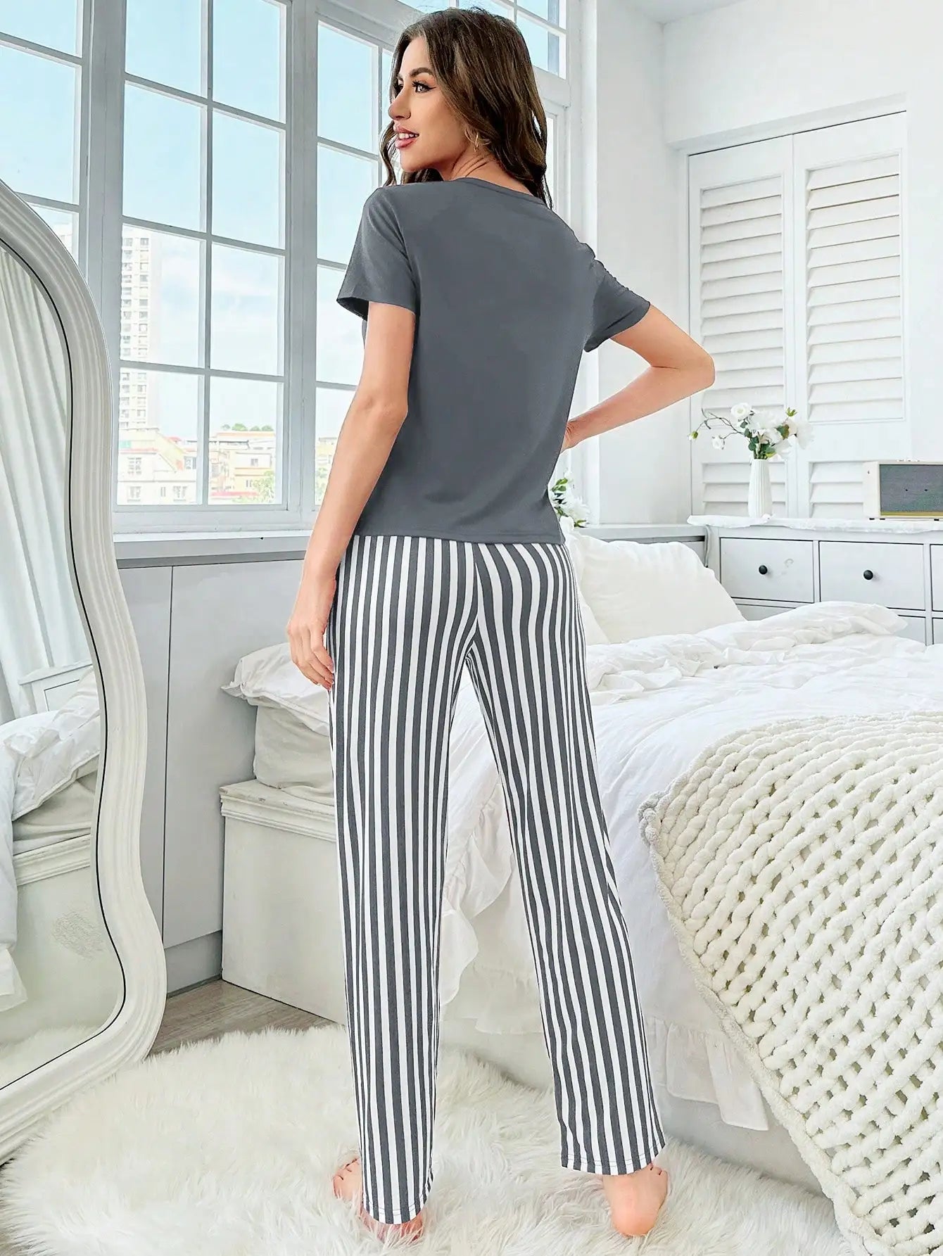 Dames pyjama set met zachte fleece