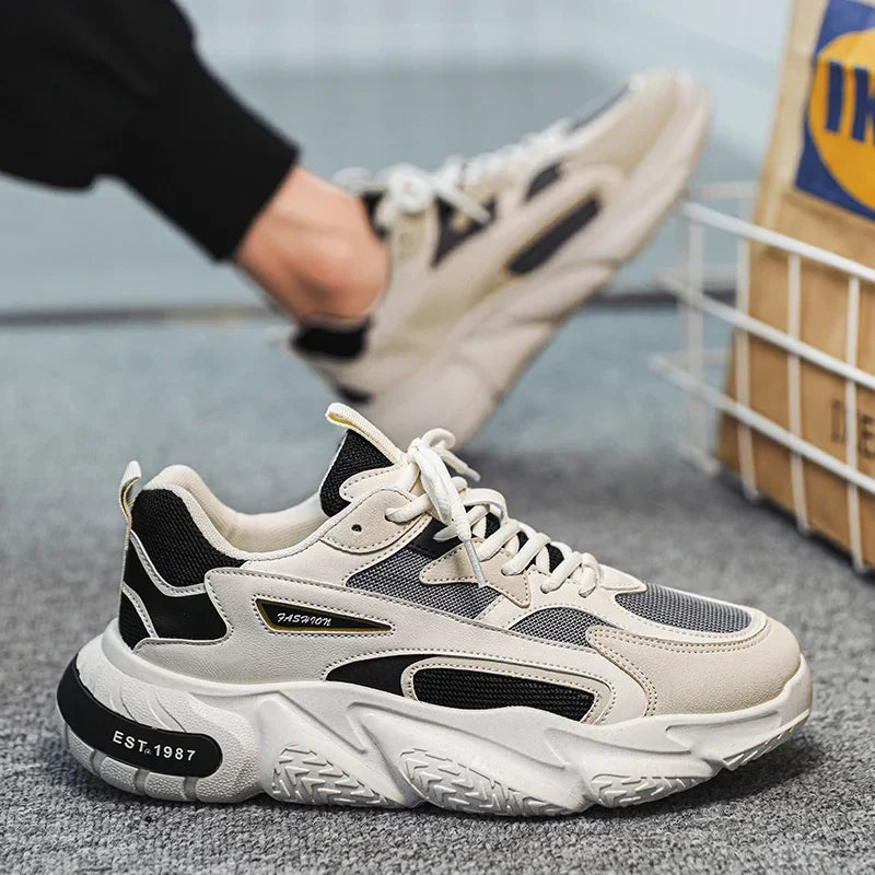 Zomerse veterschoenen voor heren in lichtgrijs