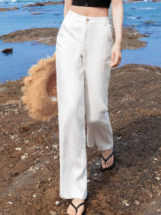 Zara linnen broek dames met elegant silhouet – Perfect voor elke dag