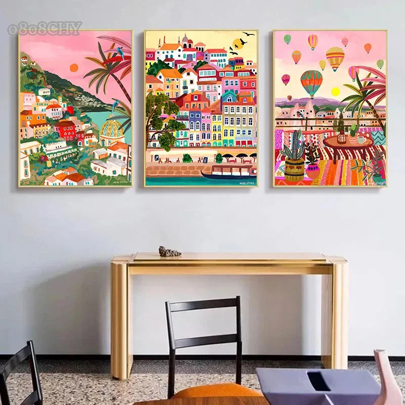 Abstracte poster in pasteltinten