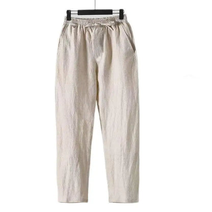 Zomerse linnen broek mannen met lichte wassing – Casual uitstraling