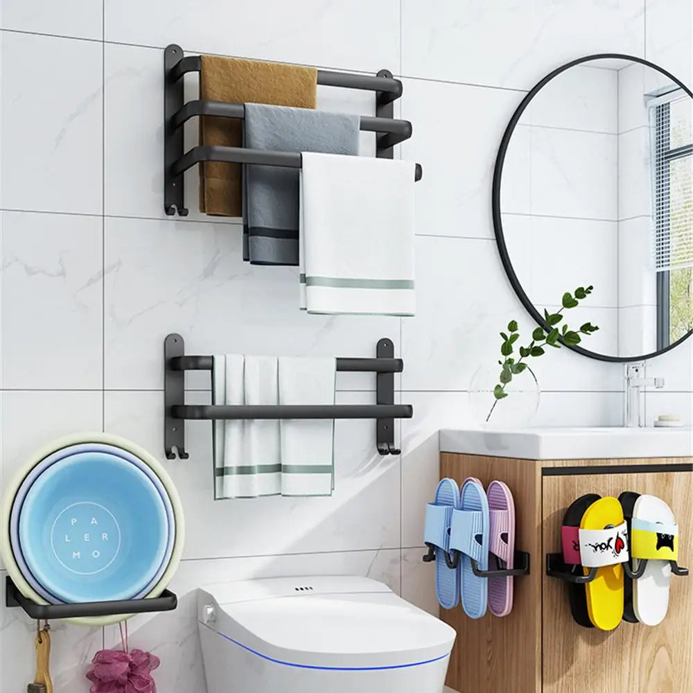 Handdoekrek met leren riemen – Scandinavisch design