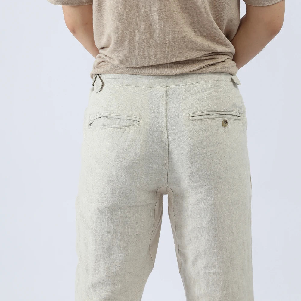 Linnenmix broek heren in katoenblend – Voor het beste van beide