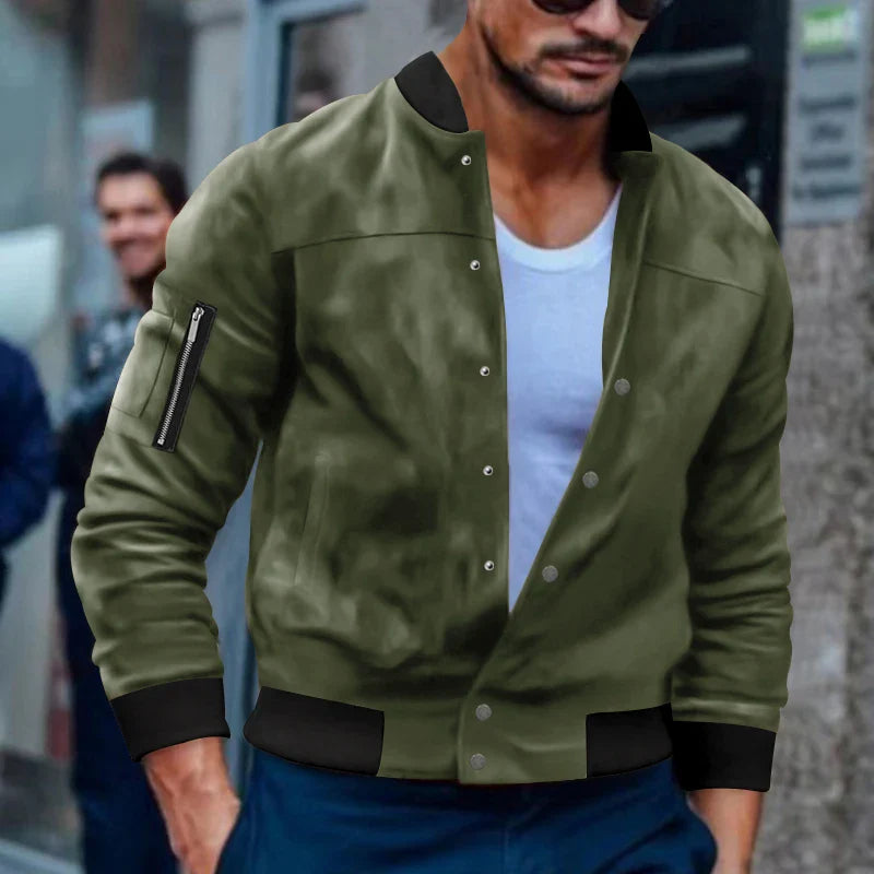 Leren jas heren met ribboorden – Casual afwerking