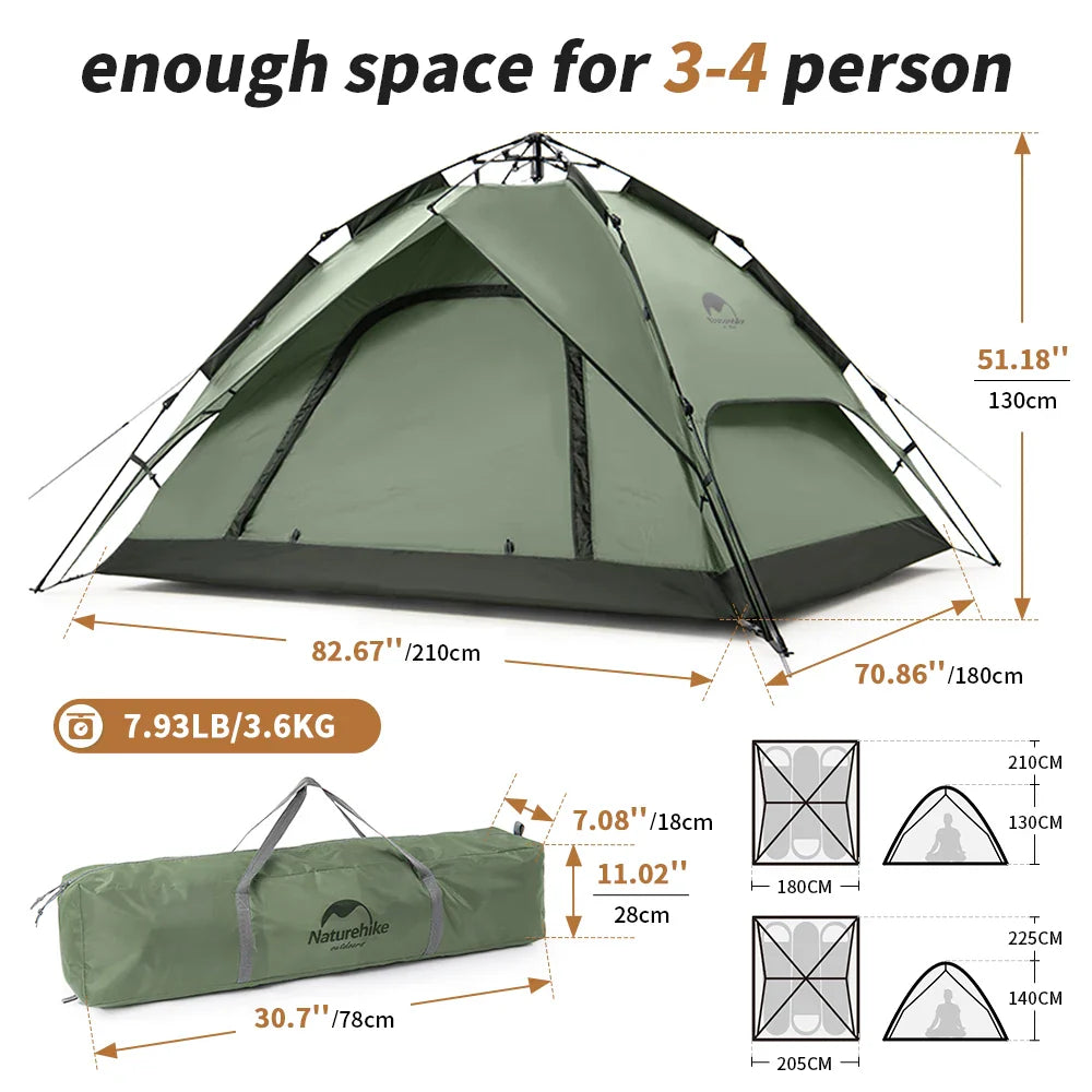 Camping tent met luifel – Schaduw en beschutting