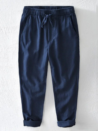 Linnen broek man in cropped fit – Modern en luchtig