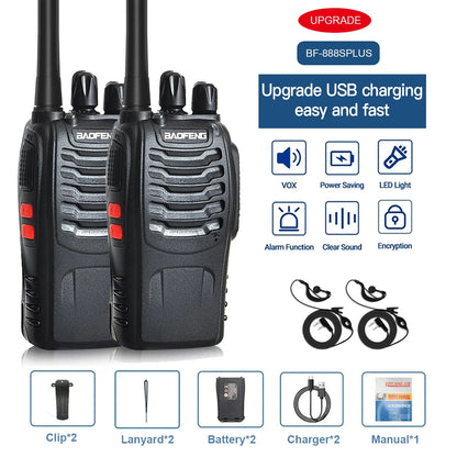 Walkie talkie met riemclip en volumeknop