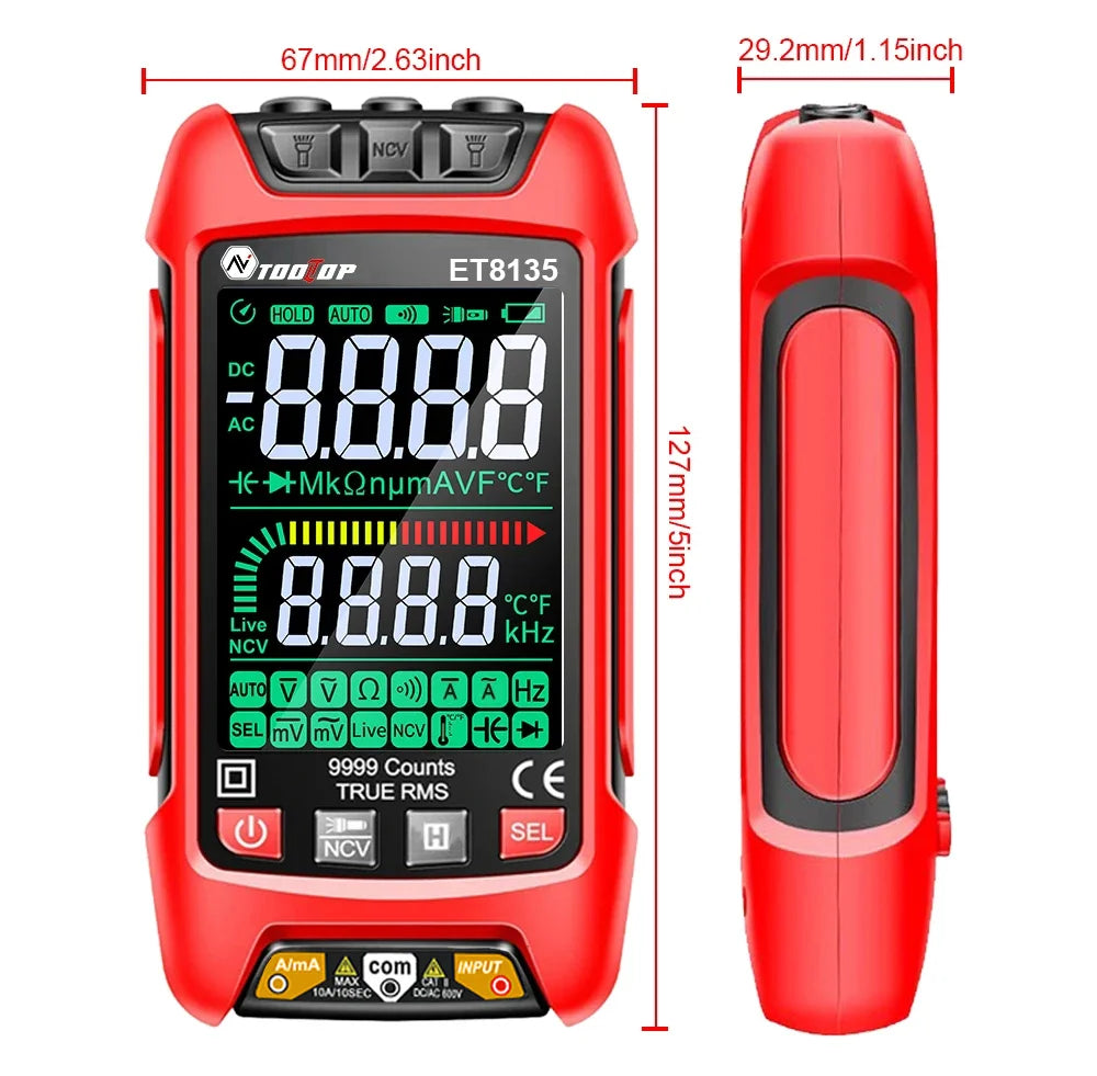 Multimeter met dubbele displayfunctie