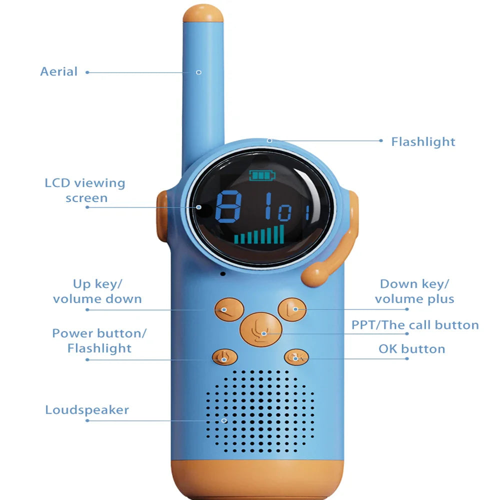 Walkie talkie kinderen met ingebouwde zaklamp