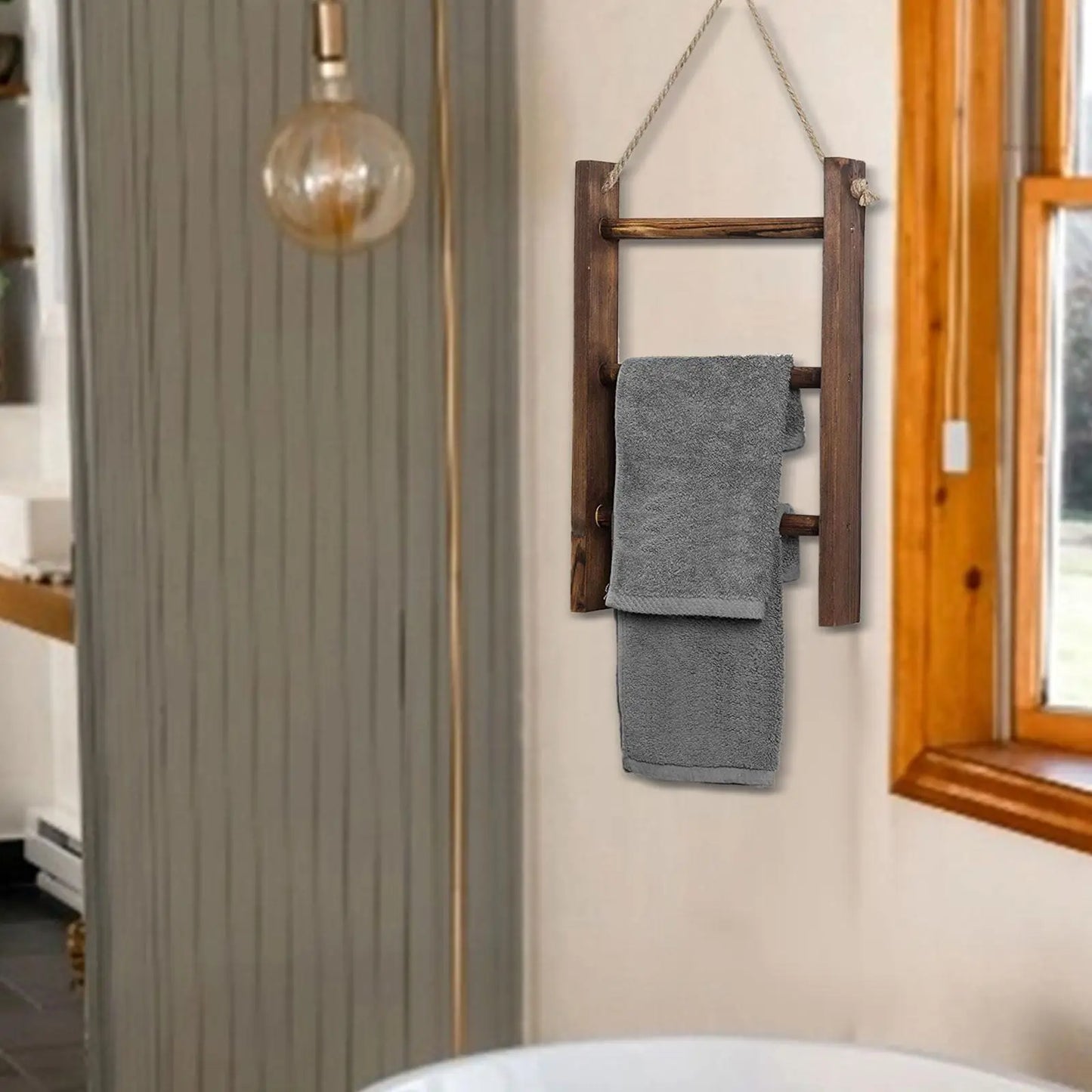 Badkamer handdoekenrek met spiegelframe – 2-in-1 oplossing