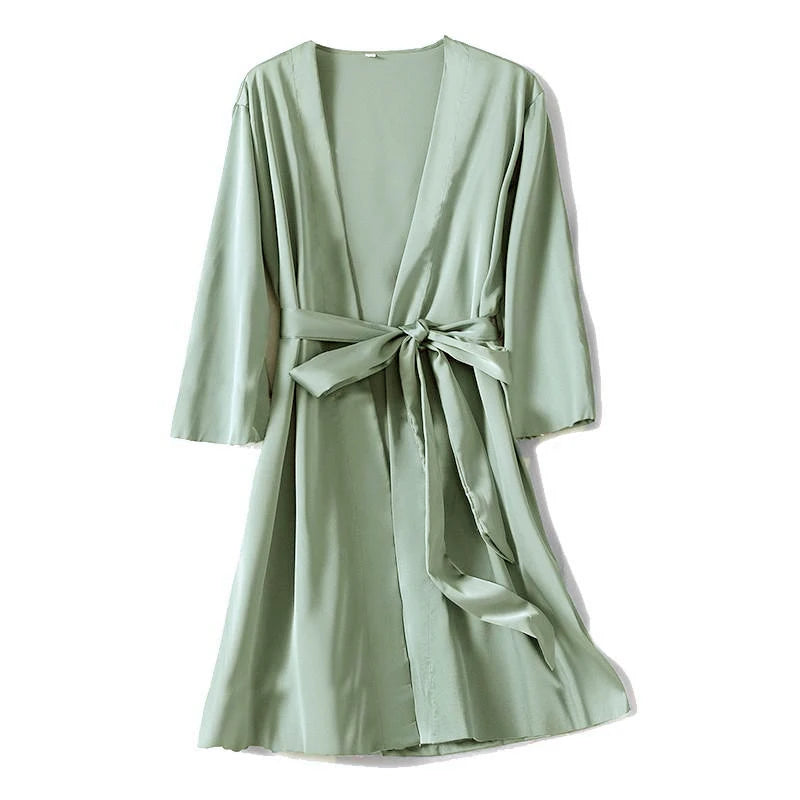 Ochtendjas dames met subtiel patroon – Rustig en elegant