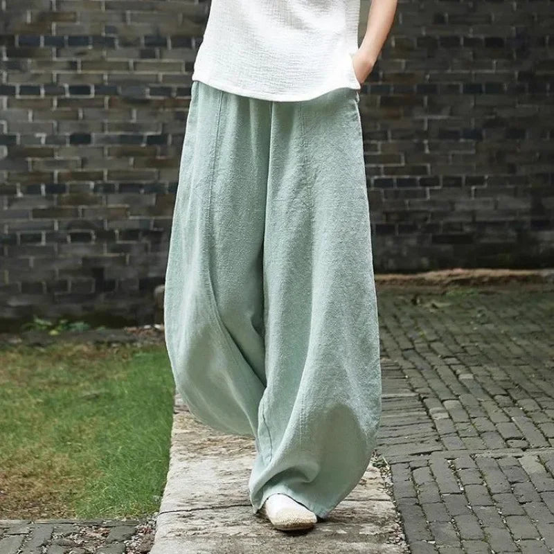 Linnen broek dames in zandkleur – Tijdloze klassieker