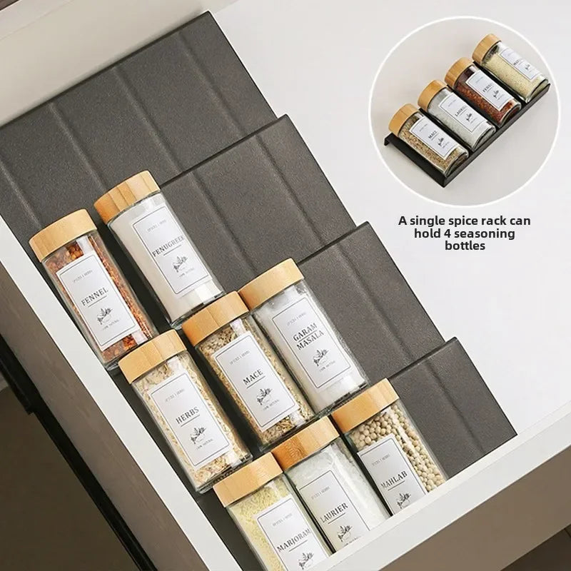 Wandgemonteerd kruidenrekje met zwart frame