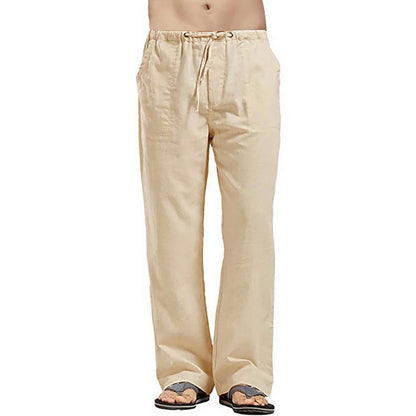Linnen broek mannen met kreukel-effect – Relaxte stijl