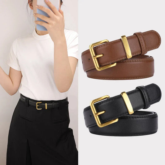 Trendy riem dames met gouden gesp