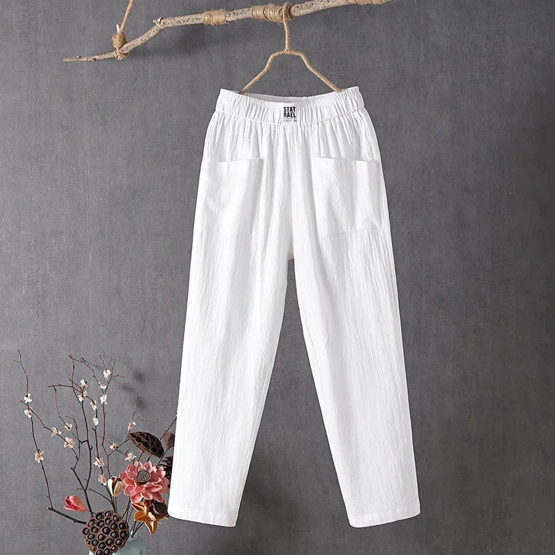 C&A linnen broek dames in effen design – Tijdloos en chic