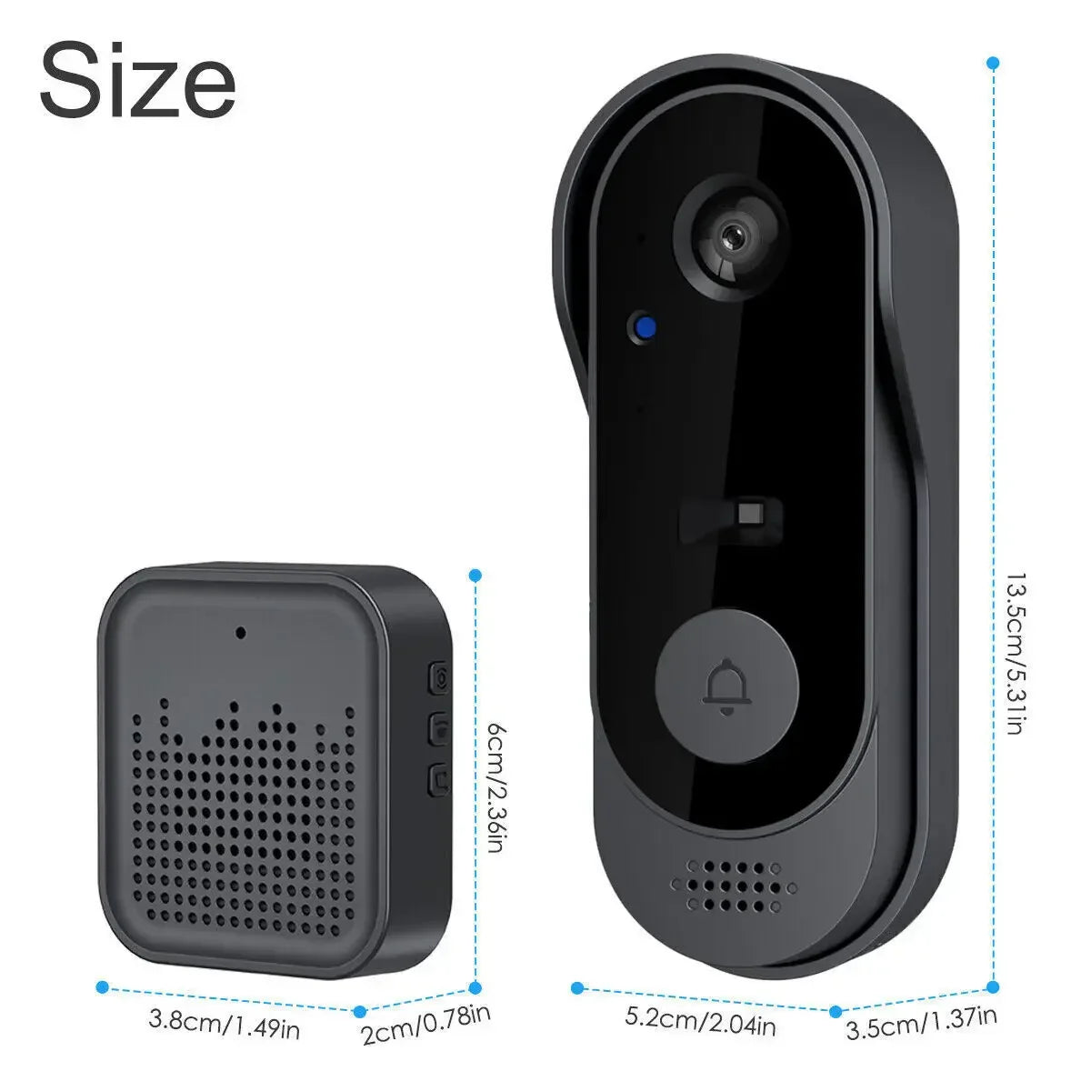 Deurbel met video en ingebouwde speaker – Spreek direct met bezoekers