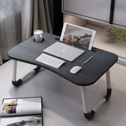 Houten schoottafel met metalen frame